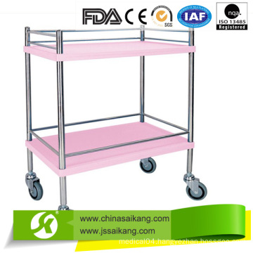 ISO9001&13485 Certification Economic Durable Hospital Treatment Trolley with Baskets